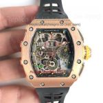 Copy Richard Mille RM011 Flyback Chronograph - Felipe Massa Watch Rose Gold Black Tape Watch